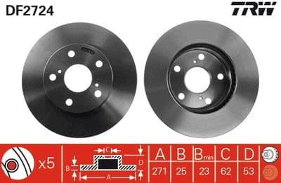 Disco de freno TRW DF2724