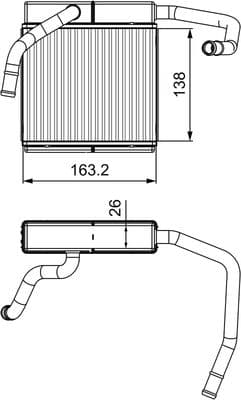 Radiador de calefacción, calefacción interior VALEO 811552