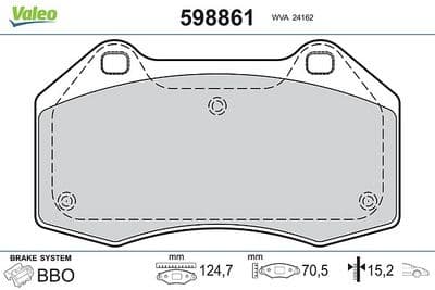 Juego de balatas de freno VALEO 598861
