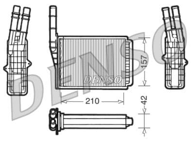 Radiador de calefacción, calefacción interior DENSO DRR23013