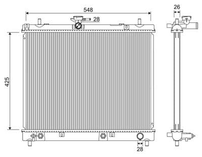 Radiador, refrigeración del motor VALEO 701346