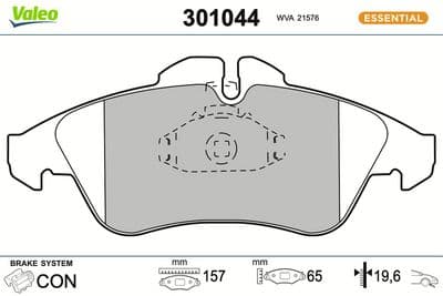 Juego de balatas de freno VALEO 301044
