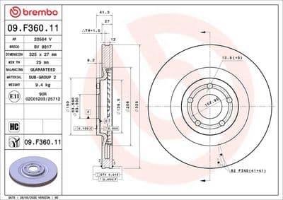 Disco de freno BREMBO 09.F360.11