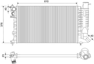 Radiador, refrigeración del motor VALEO 730630