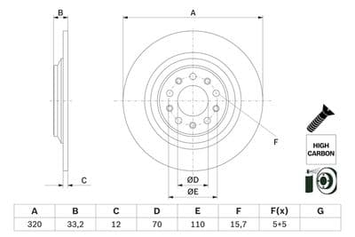 Disco de freno BOSCH 0 986 479 G74