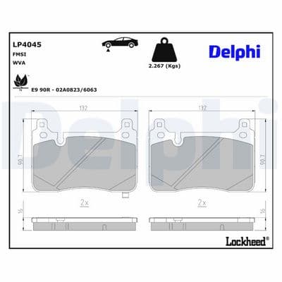 Juego de balatas de freno DELPHI LP4045