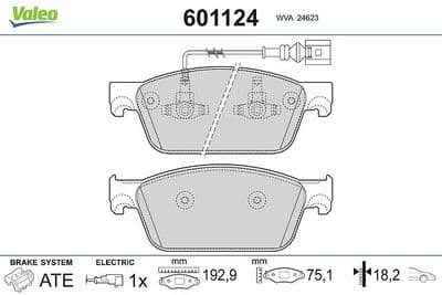 Juego de balatas de freno VALEO 601124