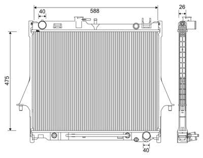 Radiador, refrigeración del motor VALEO 701234