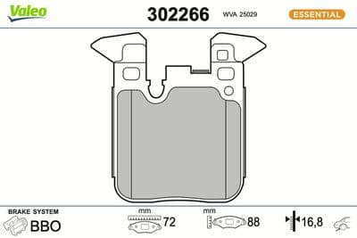Juego de balatas de freno VALEO 302266