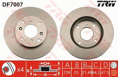 Disco de freno TRW DF7007