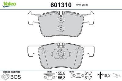 Juego de balatas de freno VALEO 601310