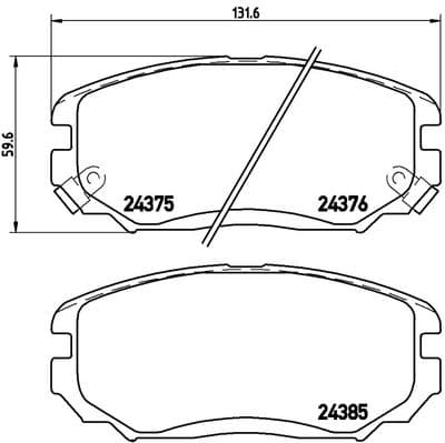 Juego de balatas de freno BREMBO P 30 038