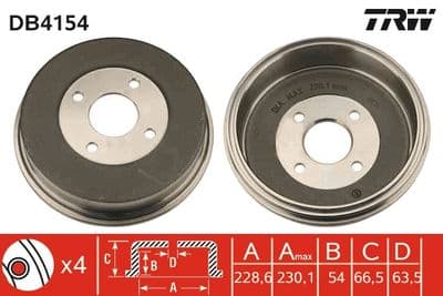 Tambor de freno TRW DB4154