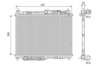 Radiador, refrigeración del motor VALEO 701286
