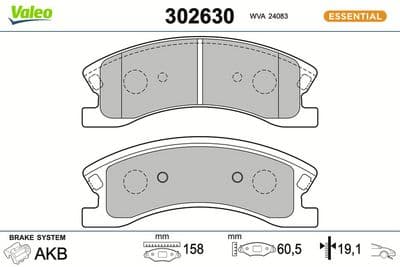 Juego de balatas de freno VALEO 302630