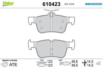 Juego de balatas de freno VALEO 610423