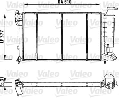 Radiador, refrigeración del motor VALEO 731181
