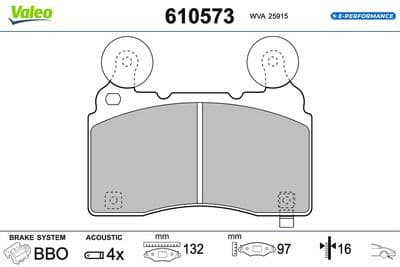 Juego de balatas de freno VALEO 610573