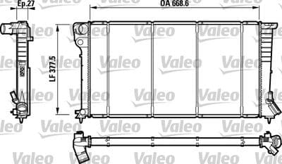 Radiador, refrigeración del motor VALEO 732620