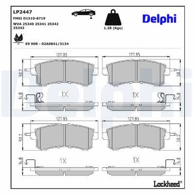 Juego de balatas de freno DELPHI LP2447