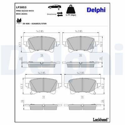 Juego de balatas de freno DELPHI LP3853