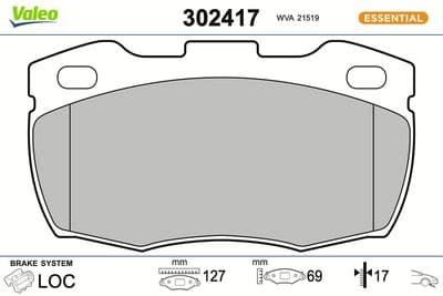 Juego de balatas de freno VALEO 302417