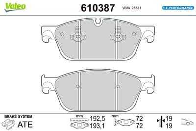 Juego de balatas de freno VALEO 610387