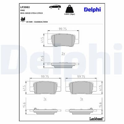 Juego de balatas de freno DELPHI LP3982