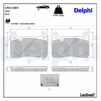 Juego de balatas de freno DELPHI LP5116EV