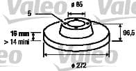 Disco de freno VALEO 187045