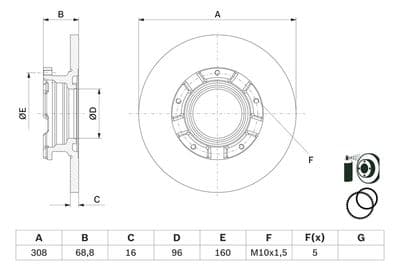 Disco de freno BOSCH 0 986 479 F62