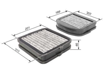Filtro, aire del interior BOSCH 1 987 432 533