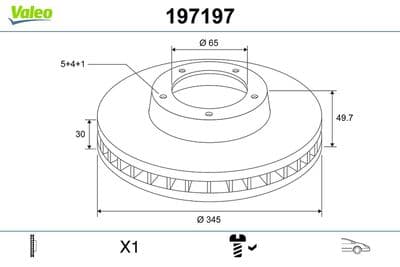Disco de freno VALEO 197197