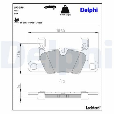 Juego de balatas de freno DELPHI LP3656