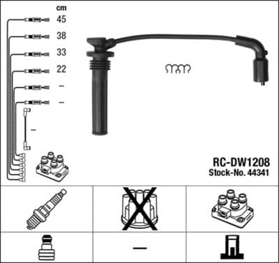 Juego de cables de encendido NGK 44341