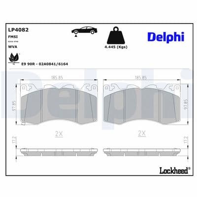 Juego de balatas de freno DELPHI LP4082