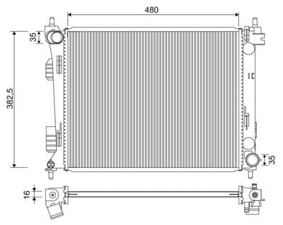 Radiador, refrigeración del motor VALEO 701347