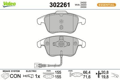 Juego de balatas de freno VALEO 302261