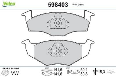 Juego de balatas de freno VALEO 598403