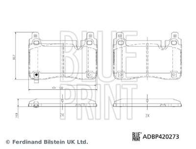 Juego de balatas de freno BLUE PRINT ADBP420273