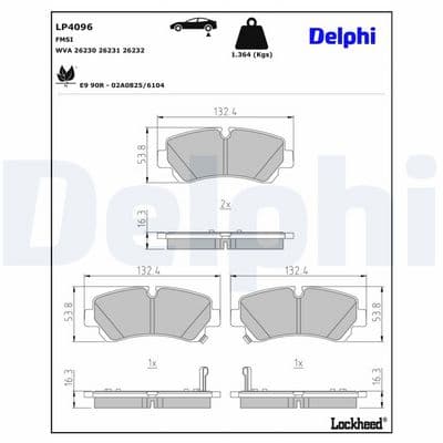 Juego de balatas de freno DELPHI LP4096