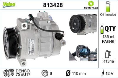 Compresor, aire acondicionado VALEO 813428