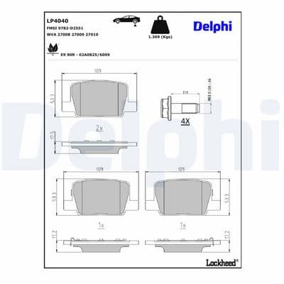 Juego de balatas de freno DELPHI LP4040