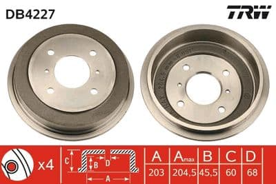 Tambor de freno TRW DB4227