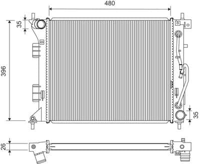 Radiador, refrigeración del motor VALEO 701452
