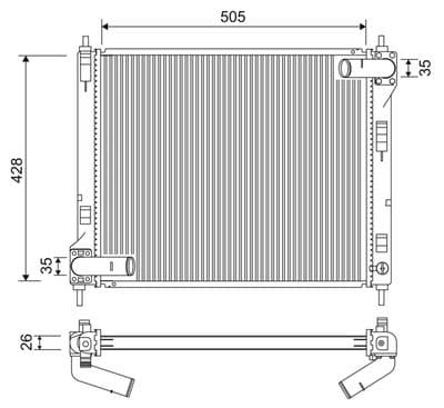Radiador, refrigeración del motor VALEO 701264