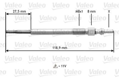 Bujía de precalentamiento VALEO 345118