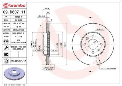 Disco de freno BREMBO 09.D607.11