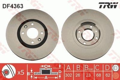 Disco de freno TRW DF4363
