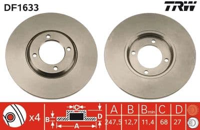 Disco de freno TRW DF1633